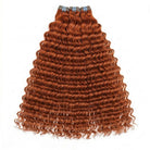 Deep Wave Luxury Natural Hair Weft – 100% Virgin Human Hair / Wig Copper Orange LINKTOWIG