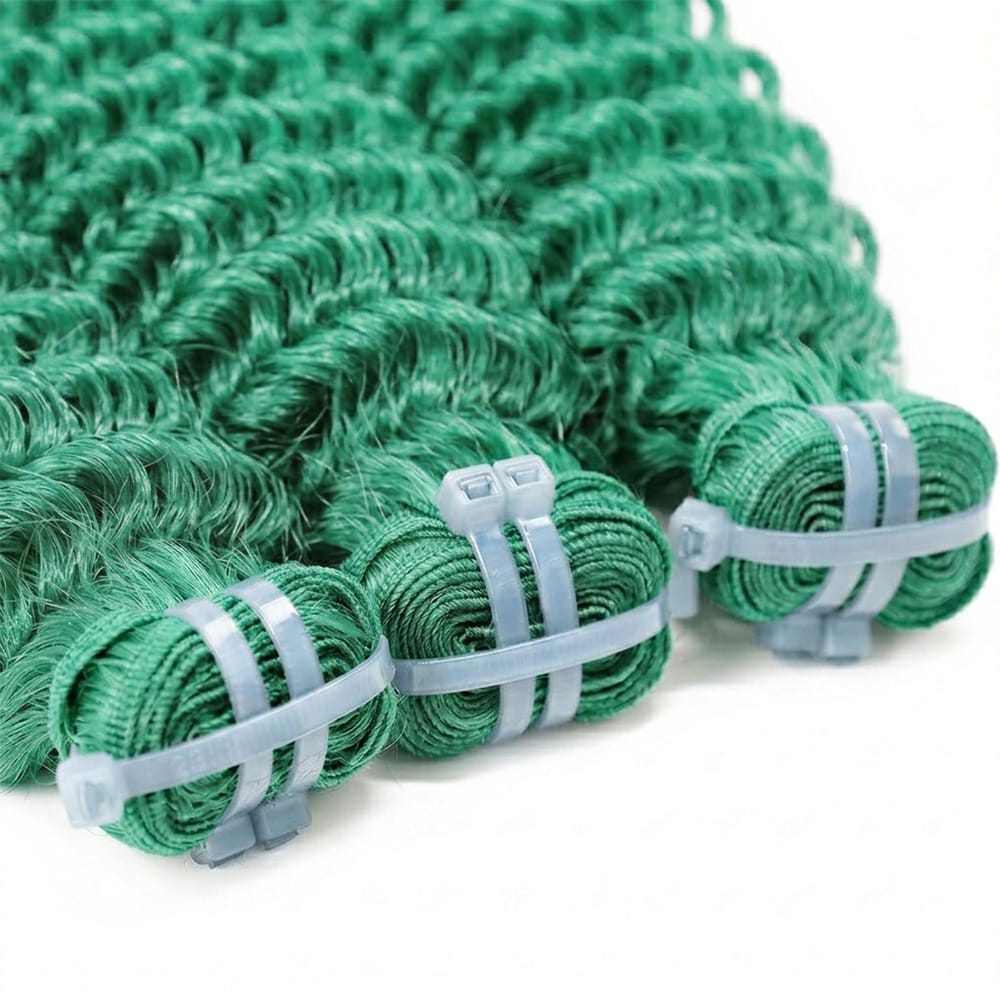 Deep Wave Luxury Natural Hair Weft – 100% Virgin Human Hair / Wig Dark Emerald Green LINKTOWIG