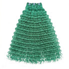 Deep Wave Luxury Natural Hair Weft – 100% Virgin Human Hair / Wig Dark Emerald Green LINKTOWIG