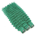 Deep Wave Luxury Natural Hair Weft – 100% Virgin Human Hair / Wig Dark Emerald Green LINKTOWIG