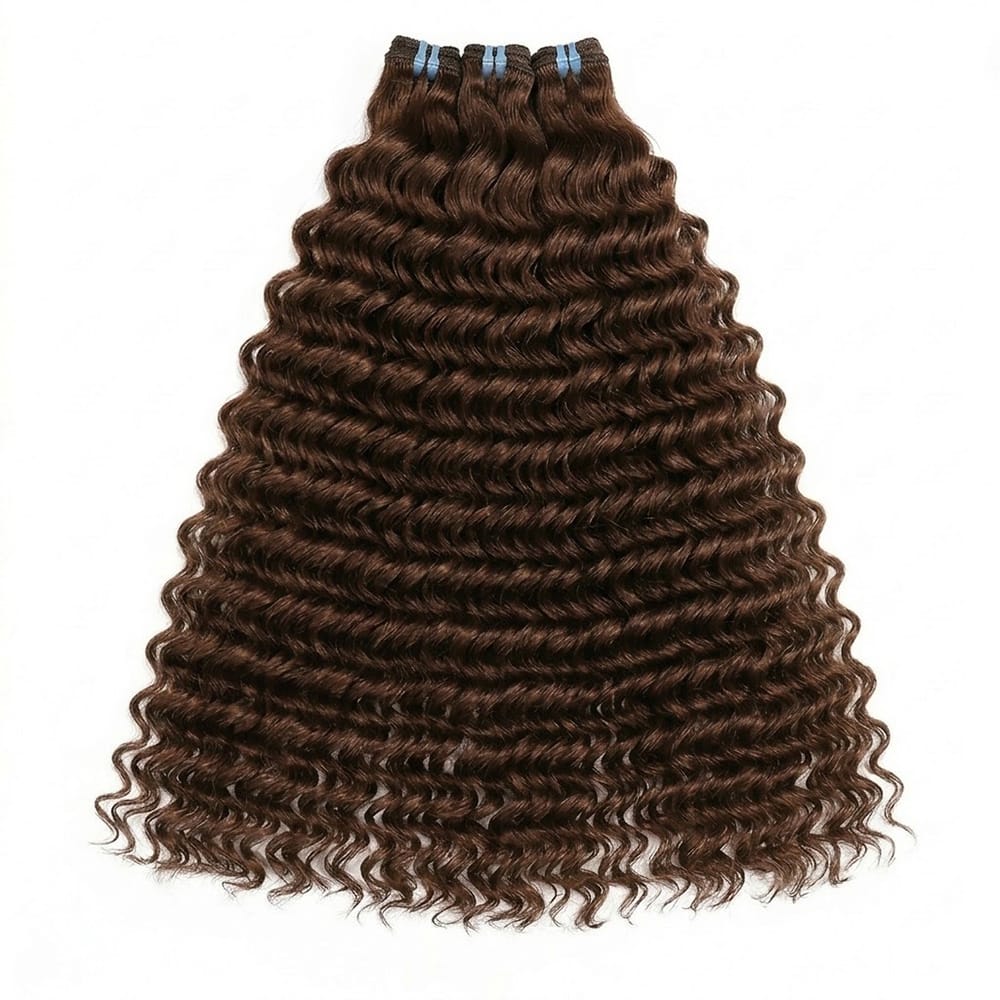 Deep Wave Luxury Natural Hair Weft – 100% Virgin Human Hair / Wig Espresso Brown LINKTOWIG