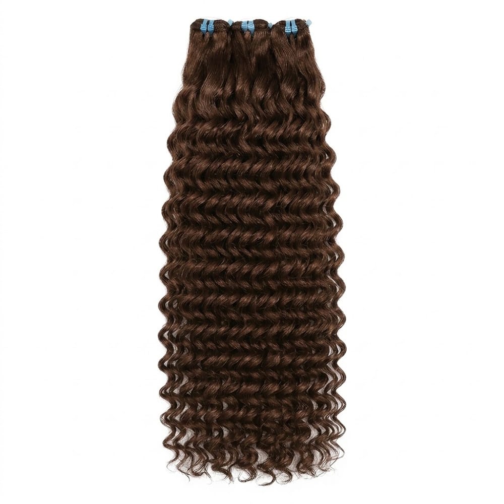 Deep Wave Luxury Natural Hair Weft – 100% Virgin Human Hair / Wig Espresso Brown LINKTOWIG