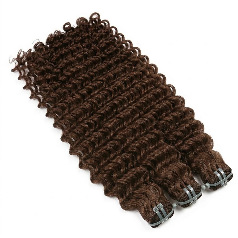 Deep Wave Luxury Natural Hair Weft – 100% Virgin Human Hair / Wig Espresso Brown LINKTOWIG