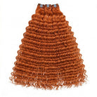 Deep Wave Luxury Natural Hair Weft – 100% Virgin Human Hair / Wig Ginger Orange LINKTOWIG