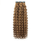 Deep Wave Luxury Natural Hair Weft – 100% Virgin Human Hair / Wig Honey Blonde Highlights LINKTOWIG