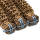 Deep Wave Luxury Natural Hair Weft – 100% Virgin Human Hair / Wig Honey Blonde Highlights LINKTOWIG