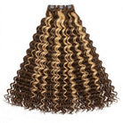 Deep Wave Luxury Natural Hair Weft – 100% Virgin Human Hair / Wig Honey Blonde Highlights LINKTOWIG