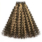 Deep Wave Luxury Natural Hair Weft – 100% Virgin Human Hair / Wig Piano-style blended highlights LINKTOWIG
