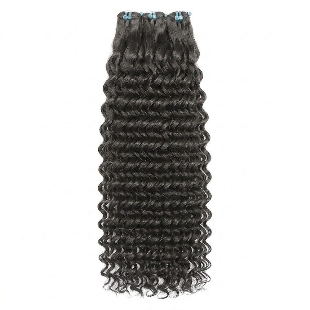 Deep Wave Luxury Natural Hair Weft – 100% Virgin Human Hair / Wig Silver Grey LINKTOWIG
