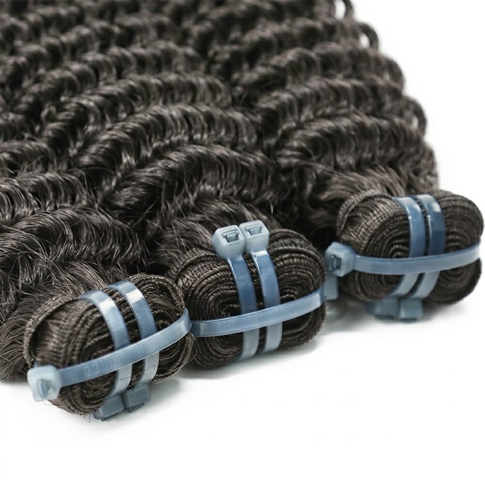 Deep Wave Luxury Natural Hair Weft – 100% Virgin Human Hair / Wig Silver Grey LINKTOWIG