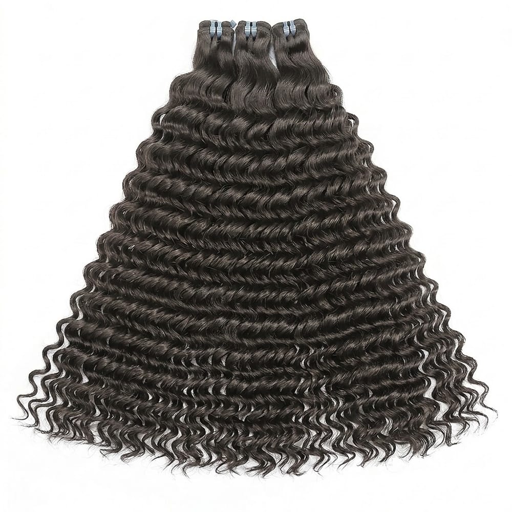 Deep Wave Luxury Natural Hair Weft – 100% Virgin Human Hair / Wig Silver Grey LINKTOWIG