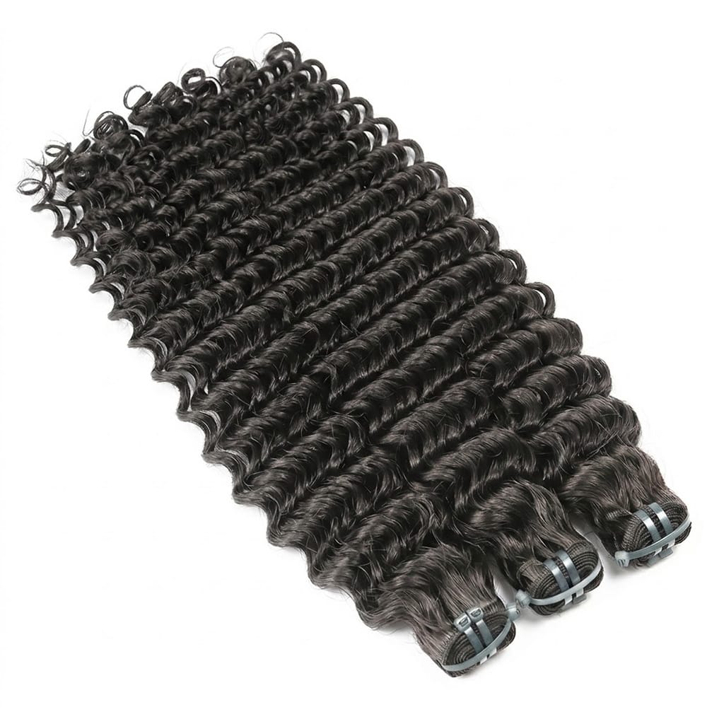Deep Wave Luxury Natural Hair Weft – 100% Virgin Human Hair / Wig Silver Grey LINKTOWIG