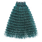 Deep Wave Luxury Natural Hair Weft – 100% Virgin Human Hair / Wig Teal Green LINKTOWIG