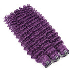 Deep Wave Luxury Natural Hair Weft – 100% Virgin Human Hair / Wig Violet Purple LINKTOWIG