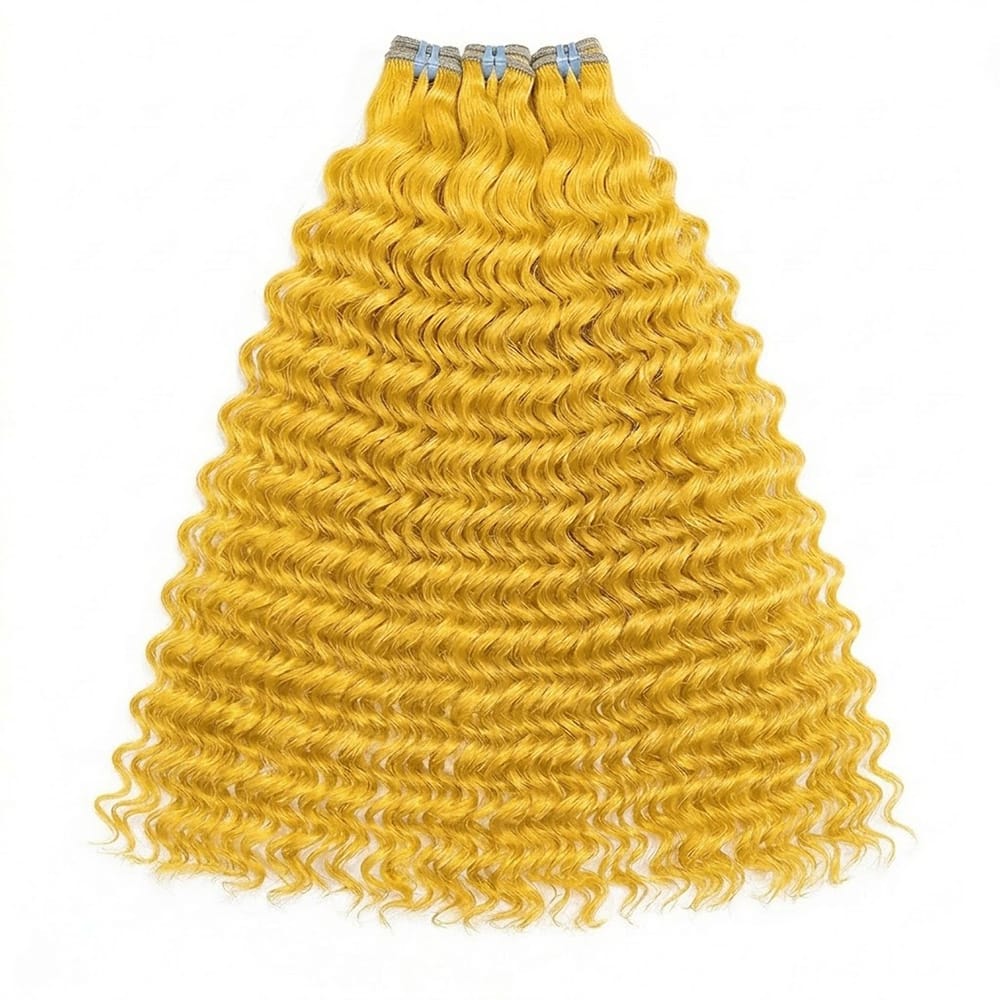 Deep Wave Luxury Natural Hair Weft – 100% Virgin Human Hair / Wig Yellow LINKTOWIG