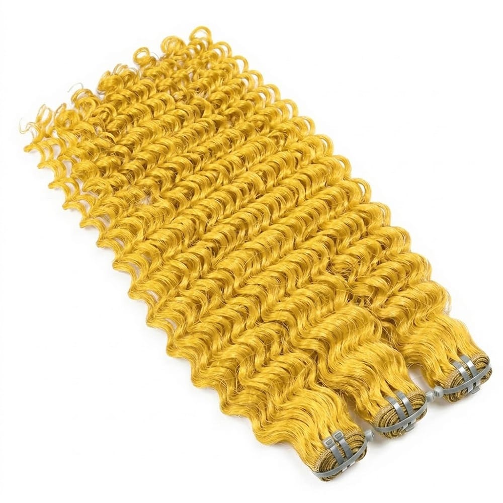 Deep Wave Luxury Natural Hair Weft – 100% Virgin Human Hair / Wig Yellow LINKTOWIG