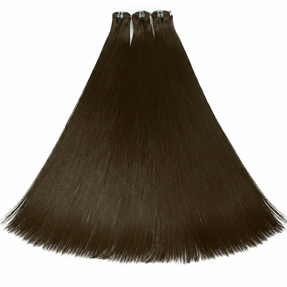 Hair Weft Luxury Natural Straight  — 100% Virgin Human Hair Extensions aramel Balayage Highlights LINKTOWIG