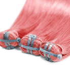 Hair Weft Luxury Natural Straight  — 100% Virgin Human Hair Extensions Bubblegum Pink LINKTOWIG