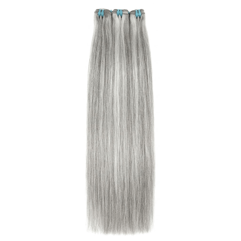 Hair Weft Luxury Natural Straight  — 100% Virgin Human Hair Extensions Charcoal Grey LINKTOWIG