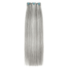 Hair Weft Luxury Natural Straight  — 100% Virgin Human Hair Extensions Charcoal Grey LINKTOWIG
