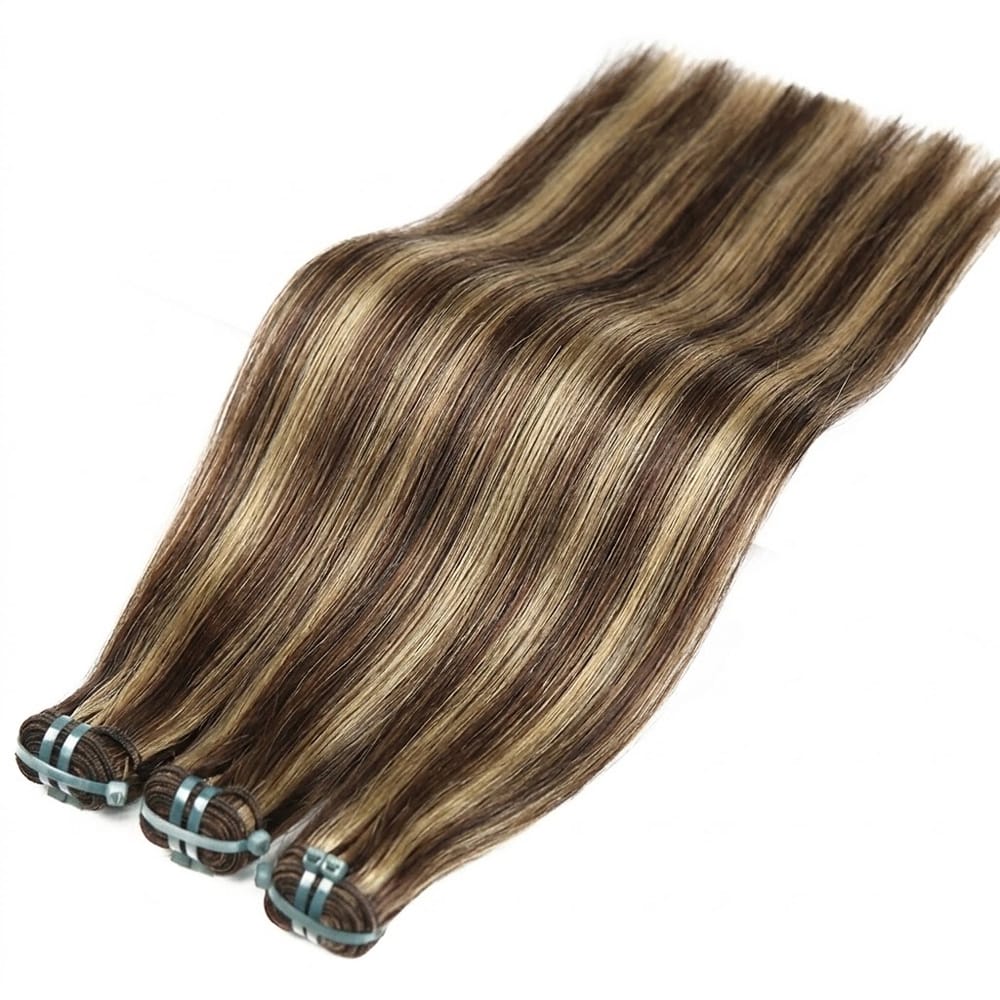 Hair Weft Luxury Natural Straight  — 100% Virgin Human Hair Extensions Chocolate Brown LINKTOWIG