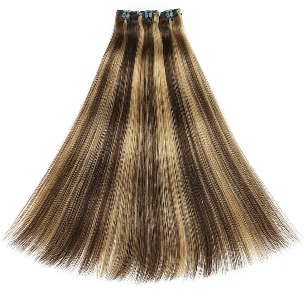Hair Weft Luxury Natural Straight  — 100% Virgin Human Hair Extensions Chocolate Brown LINKTOWIG
