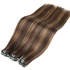 Hair Weft Luxury Natural Straight  — 100% Virgin Human Hair Extensions Chocolate Brown Mix Honey Blonde LINKTOWIG