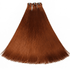 Hair Weft Luxury Natural Straight  — 100% Virgin Human Hair Extensions Copper Orange LINKTOWIG