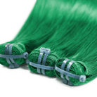 Hair Weft Luxury Natural Straight  — 100% Virgin Human Hair Extensions Dark Emerald Green LINKTOWIG