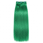 Hair Weft Luxury Natural Straight  — 100% Virgin Human Hair Extensions Dark Emerald Green LINKTOWIG