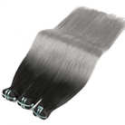 Hair Weft Luxury Natural Straight  — 100% Virgin Human Hair Extensions Dark Roots LINKTOWIG