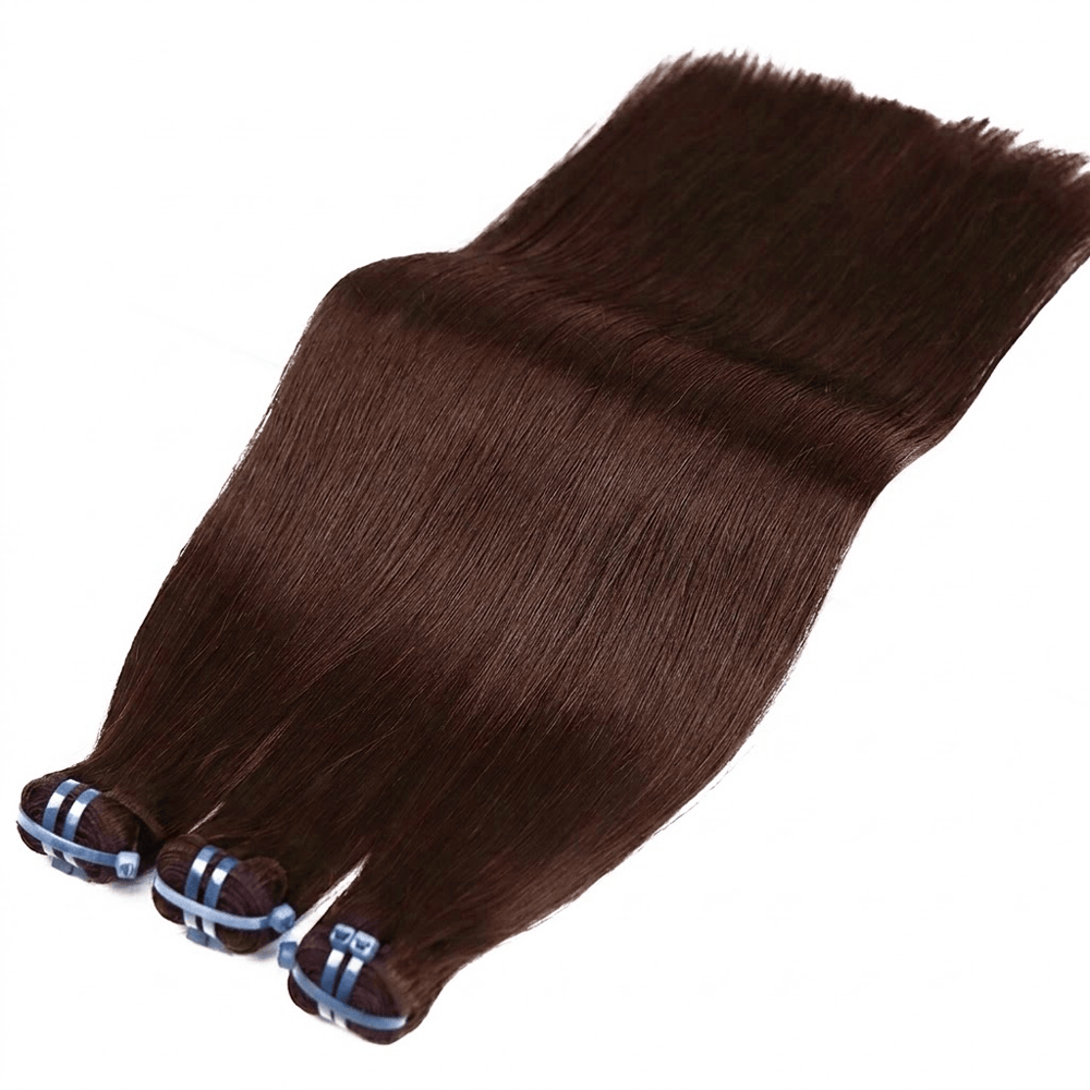 Hair Weft Luxury Natural Straight  — 100% Virgin Human Hair Extensions Espresso Brown LINKTOWIG