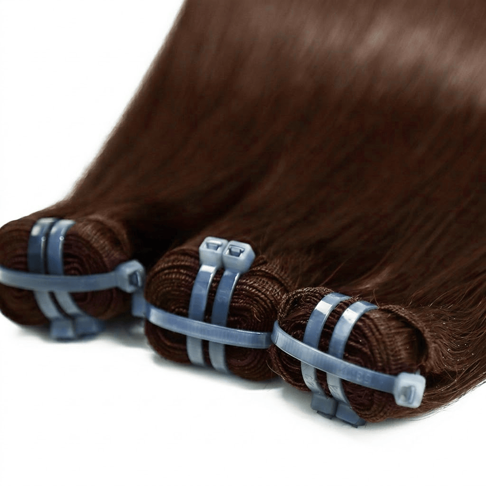 Hair Weft Luxury Natural Straight  — 100% Virgin Human Hair Extensions Espresso Brown LINKTOWIG