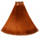 Hair Weft Luxury Natural Straight  — 100% Virgin Human Hair Extensions Ginger Orange LINKTOWIG