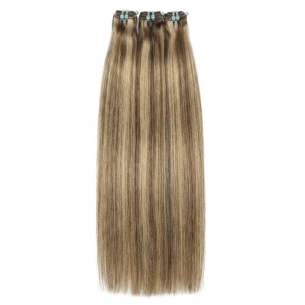 Hair Weft Luxury Natural Straight  — 100% Virgin Human Hair Extensions Honey Brown LINKTOWIG