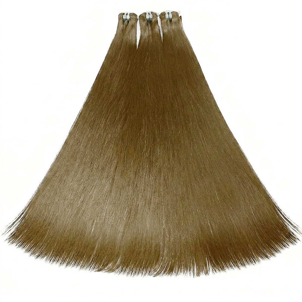 Hair Weft Luxury Natural Straight  — 100% Virgin Human Hair Extensions Medium Chestnut Brown LINKTOWIG