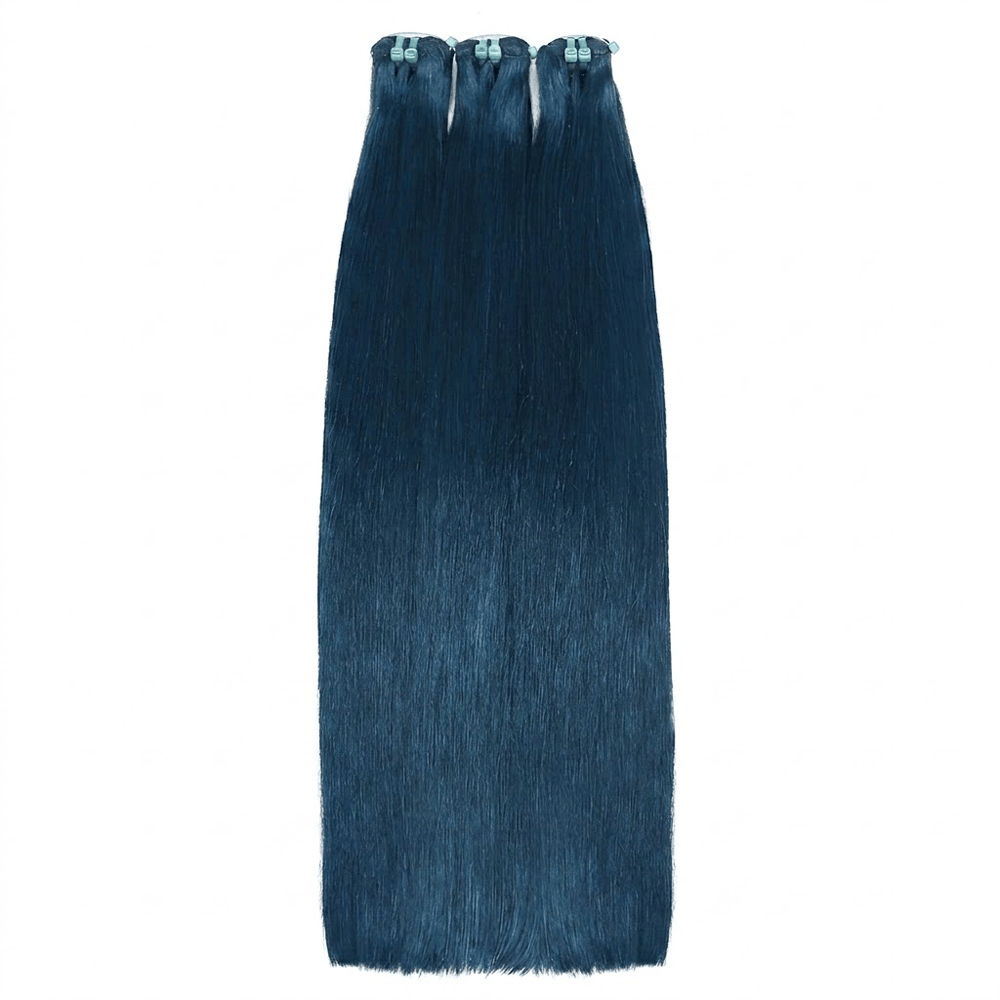 Hair Weft Luxury Natural Straight  — 100% Virgin Human Hair Extensions Midnight Blue LINKTOWIG