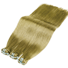 Hair Weft Luxury Natural Straight  — 100% Virgin Human Hair Extensions Olive Green Blonde LINKTOWIG