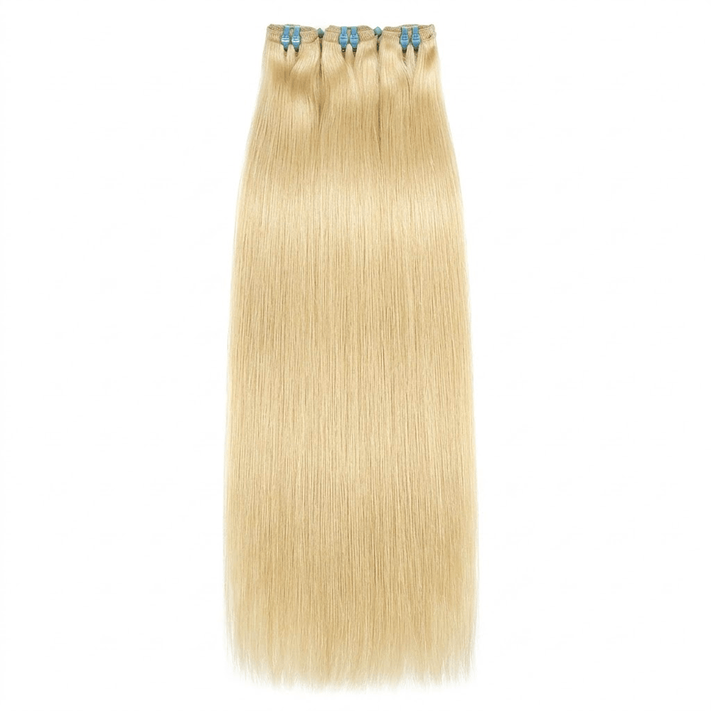 Hair Weft Luxury Natural Straight  — 100% Virgin Human Hair Extensions Platinum Blonde LINKTOWIG
