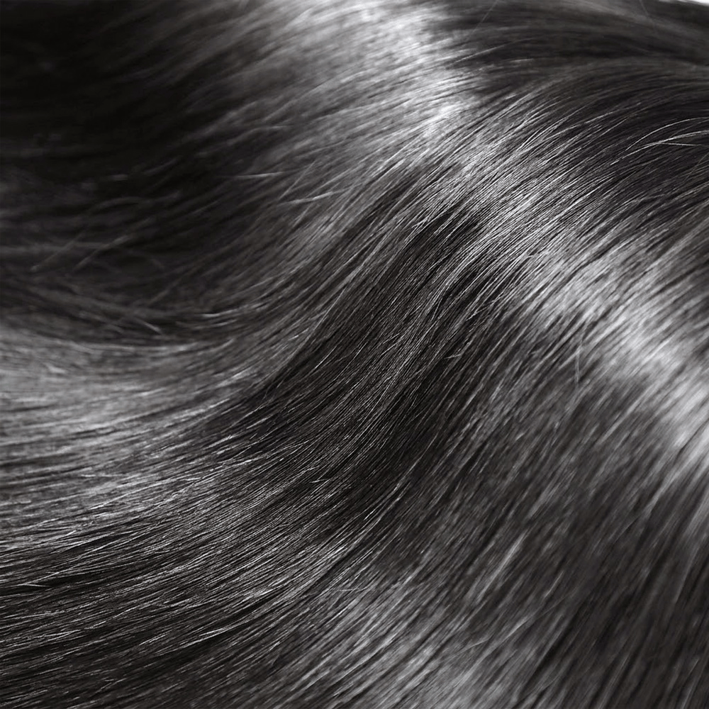 Hair Weft Luxury Natural Straight  — 100% Virgin Human Hair Extensions Silver Grey LINKTOWIG