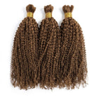 Kinky Curly 100% Raw Virgin  Human Hair Bundles - (No Weft) Bulk Hair  3 Bundles / Ash Brown LINKTOWIG
