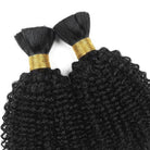 Kinky Curly 100% Raw Virgin  Human Hair Bundles - (No Weft) Bulk Hair  3 Bundles / Black LINKTOWIG