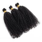 Kinky Curly 100% Raw Virgin  Human Hair Bundles - (No Weft) Bulk Hair  3 Bundles / Black LINKTOWIG