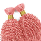 Kinky Curly 100% Raw Virgin  Human Hair Bundles - (No Weft) Bulk Hair  3 Bundles / Bubblegum Pink LINKTOWIG