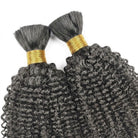Kinky Curly 100% Raw Virgin  Human Hair Bundles - (No Weft) Bulk Hair  3 Bundles / Charcoal Grey LINKTOWIG