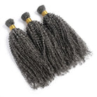 Kinky Curly 100% Raw Virgin  Human Hair Bundles - (No Weft) Bulk Hair  3 Bundles / Charcoal Grey LINKTOWIG
