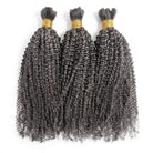 Kinky Curly 100% Raw Virgin  Human Hair Bundles - (No Weft) Bulk Hair  3 Bundles / Charcoal Grey LINKTOWIG