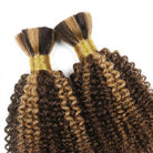 Kinky Curly 100% Raw Virgin  Human Hair Bundles - (No Weft) Bulk Hair  3 Bundles / Chocolate Brown LINKTOWIG