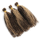 Kinky Curly 100% Raw Virgin  Human Hair Bundles - (No Weft) Bulk Hair  3 Bundles / Chocolate Brown LINKTOWIG
