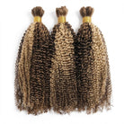 Kinky Curly 100% Raw Virgin  Human Hair Bundles - (No Weft) Bulk Hair  3 Bundles / Chocolate Brown LINKTOWIG